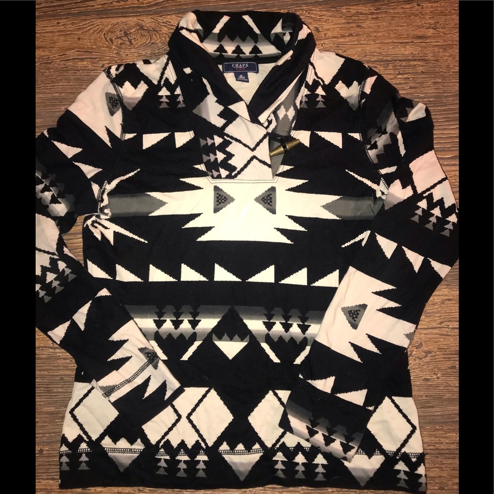 Chaps denim southwestern top